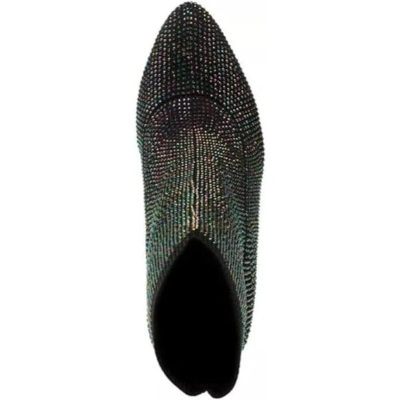 Wild Pair Womens Baybe Knit Block Heel Ankle Boots - Picture 3 of 4